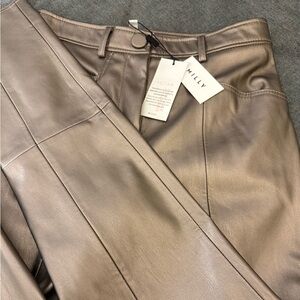 MILLY Vegan Leather Pants in silver